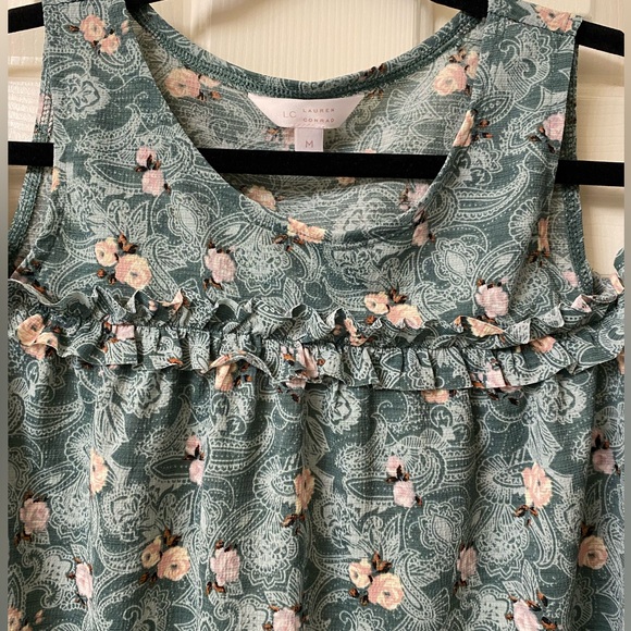 LC Lauren Conrad Floral Cold Shoulder Women's Top Size Medium - Picture 5 of 16